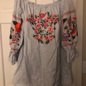 Free People Off the Shoulder floral dress